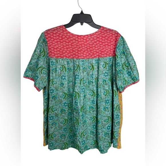 NWT Layerz Clothing Oh My Stars Mixed Print Short Sleeve 100% Cotton Top Size M - Picture 9 of 12